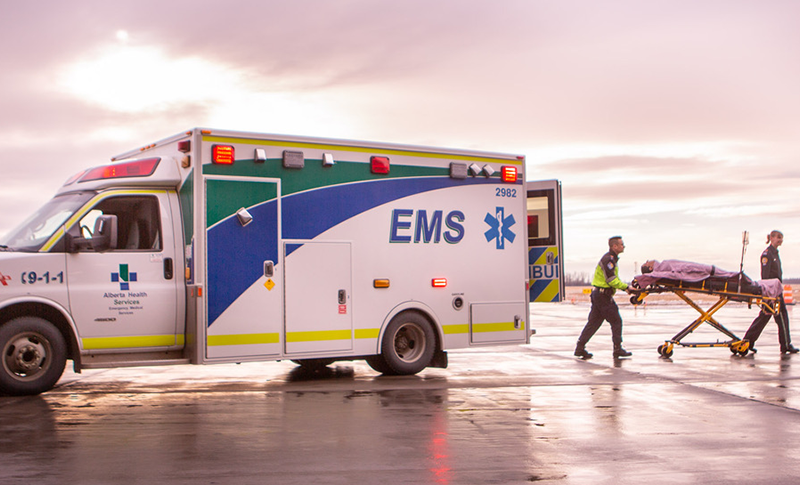 A photo of an ambulance in Alberta