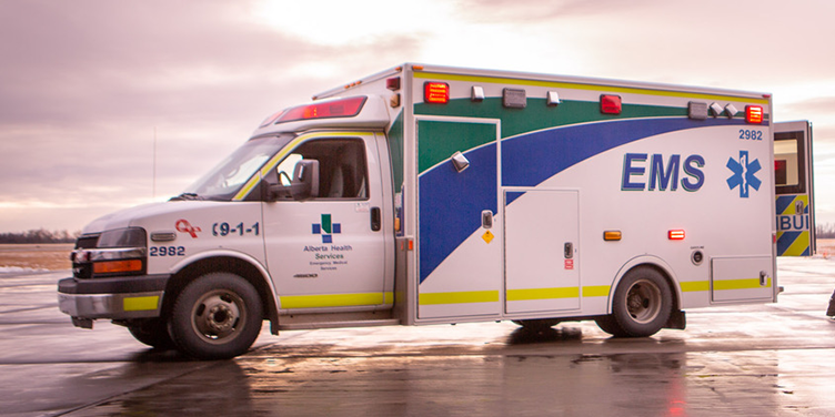 A photo of an ambulance in Alberta