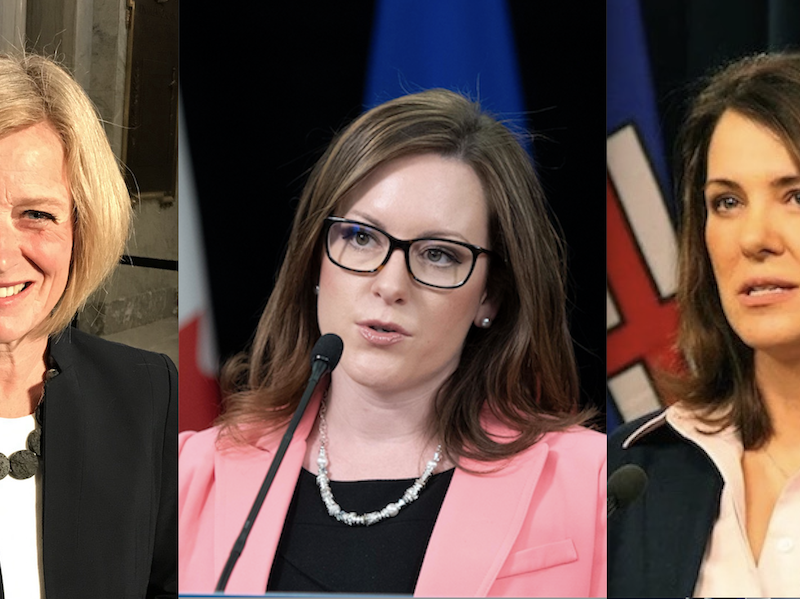 Pictured from left to right are Rachel Notley, Rebecca Schulz, and Danielle Smith.