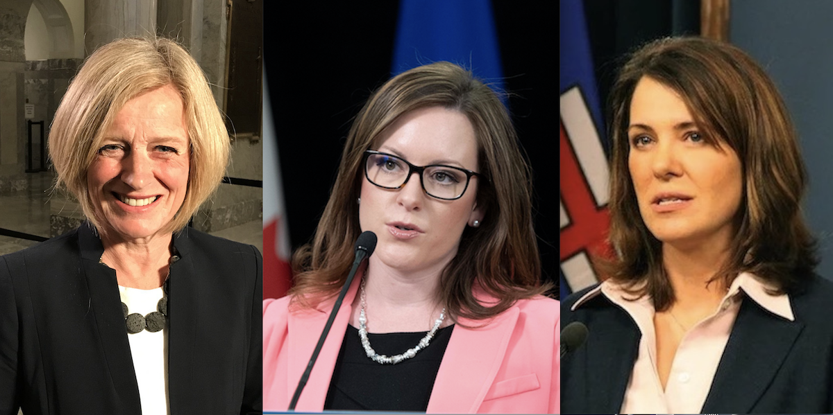 Pictured from left to right are Rachel Notley, Rebecca Schulz, and Danielle Smith.