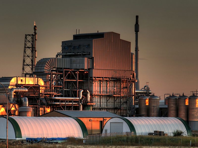 A photo of an oil refinery near Edmonton, Alberta.