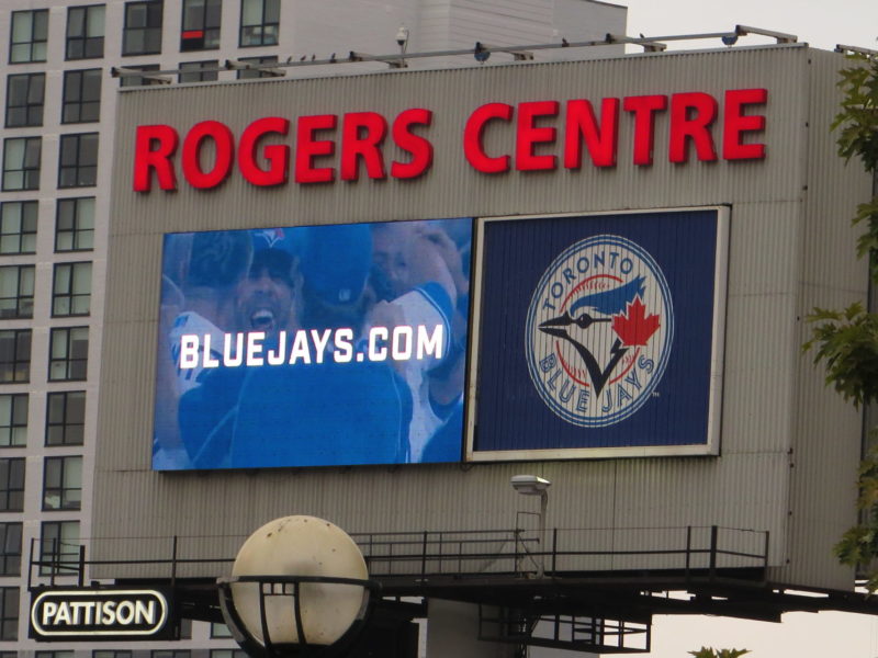 A photo of the Rogers Centre in Toronto.