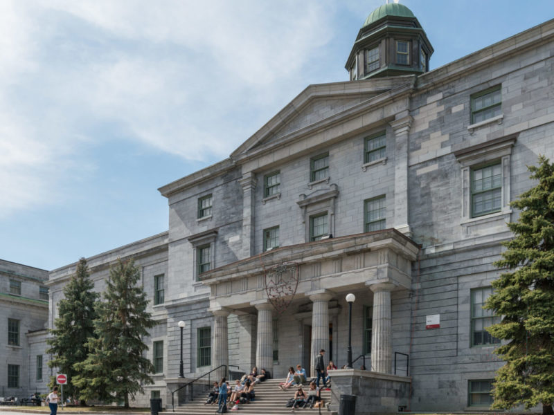 A photo of the Arts Building at McGill University.