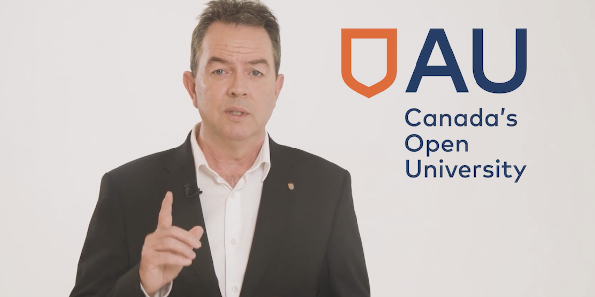 A screenshot of Athabasca University President Peter Scott tells off the UCP and Advanced Education Minister Demetrios Nicolaides in a video yesterday.