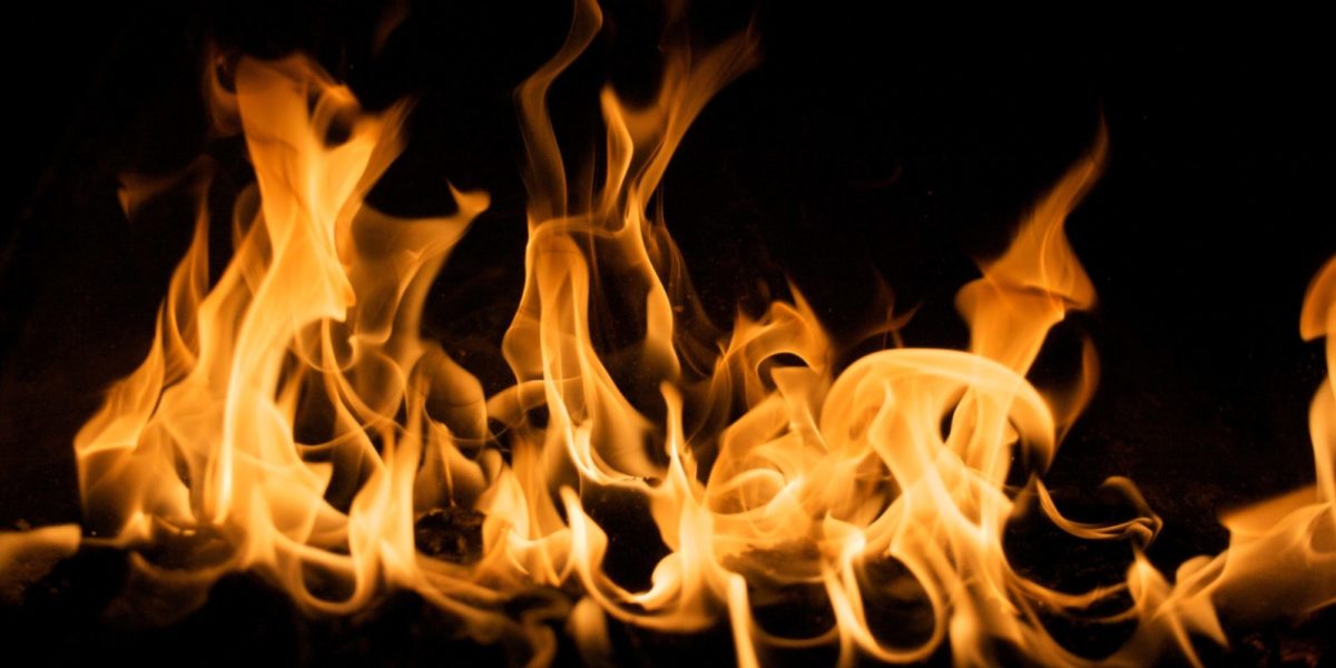 A photo of flames from a fire