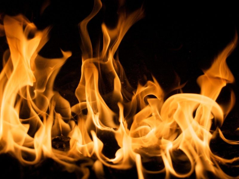 A photo of flames from a fire