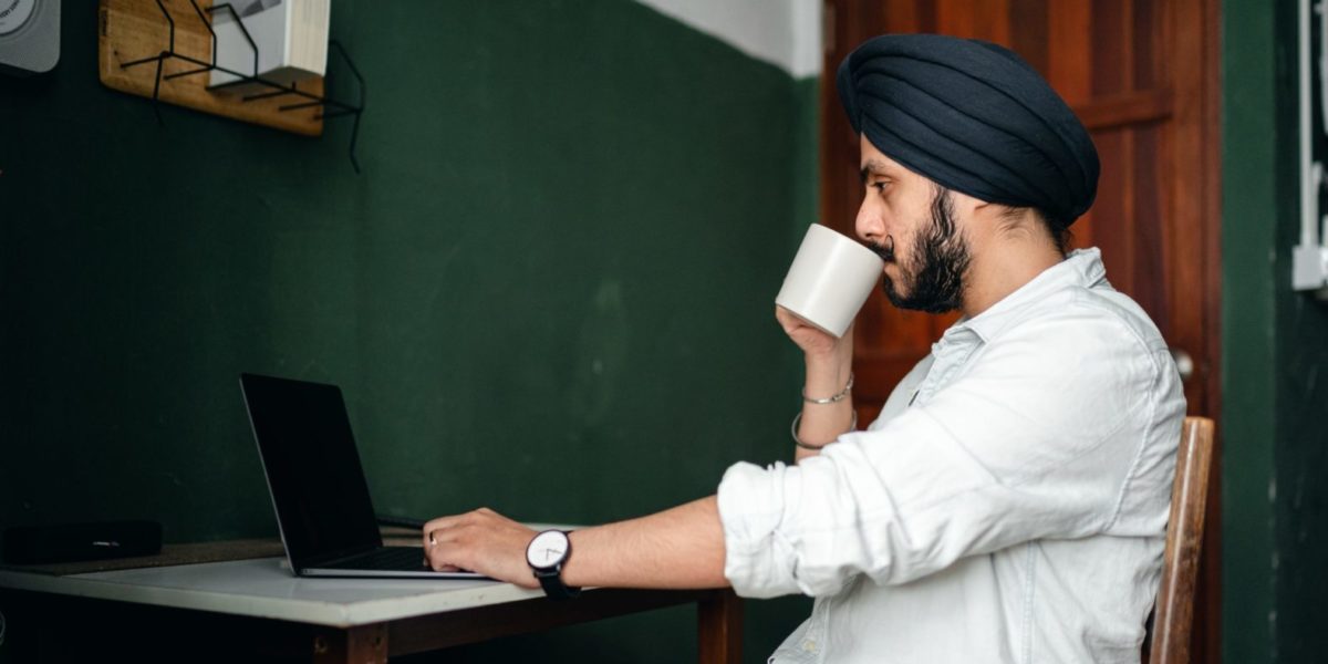 A photo of a Sikh man at work.