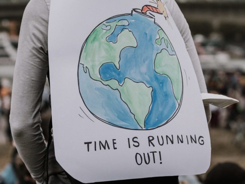 A photo of a pro-climate action sign.