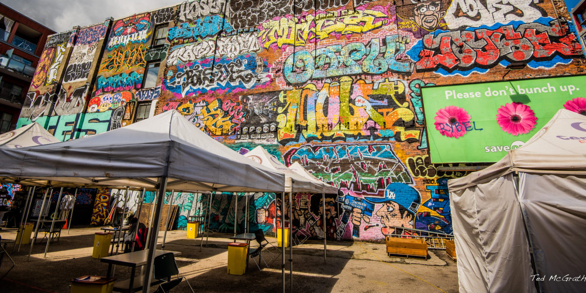 A photo of a safe injection site in Vancouver's downtown east side in 2020.