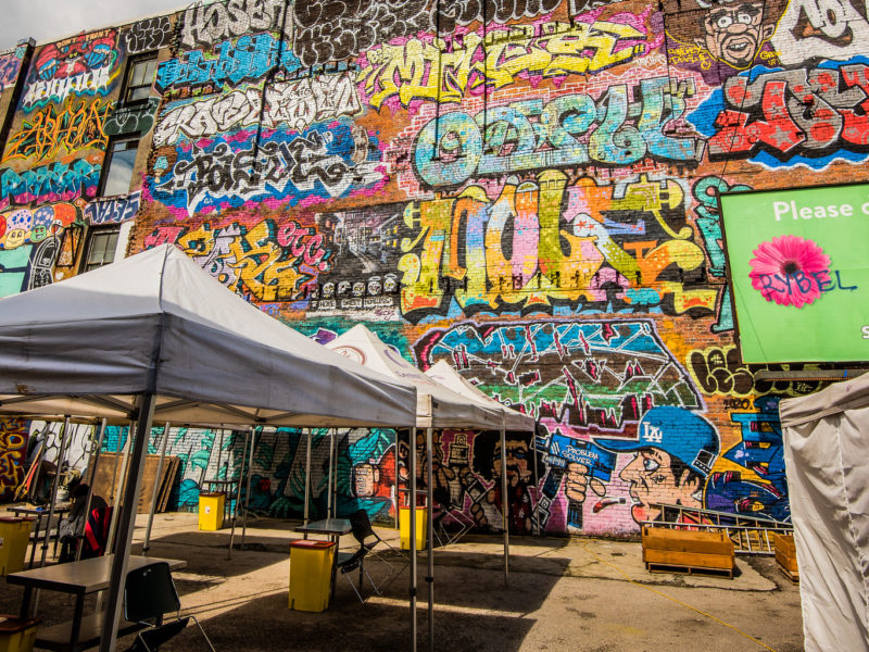 A photo of a safe injection site in Vancouver's downtown east side in 2020.