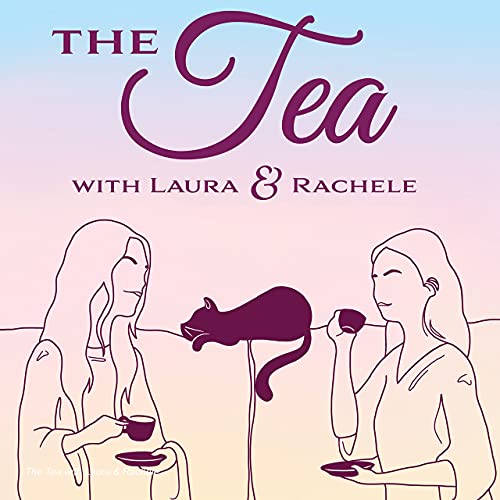 Illustration of two people with long hair sitting on a couch with tea cups and a cat. The Tea with Laura & Rachelle. Interview with Joyce Arthur from the Abortion Rights Coalition of Canada