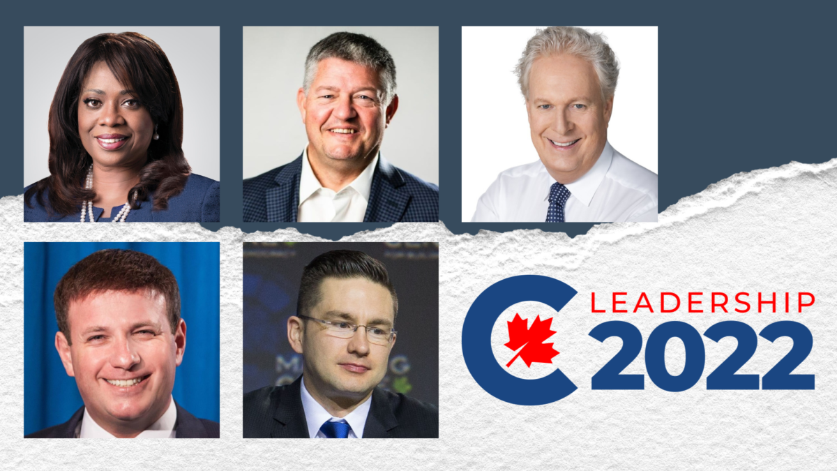 A photo of the CPC leadership candidates