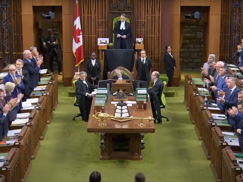 A screenshot of some of the front benches in the House of Commons during Question Period on Monday, September 20.