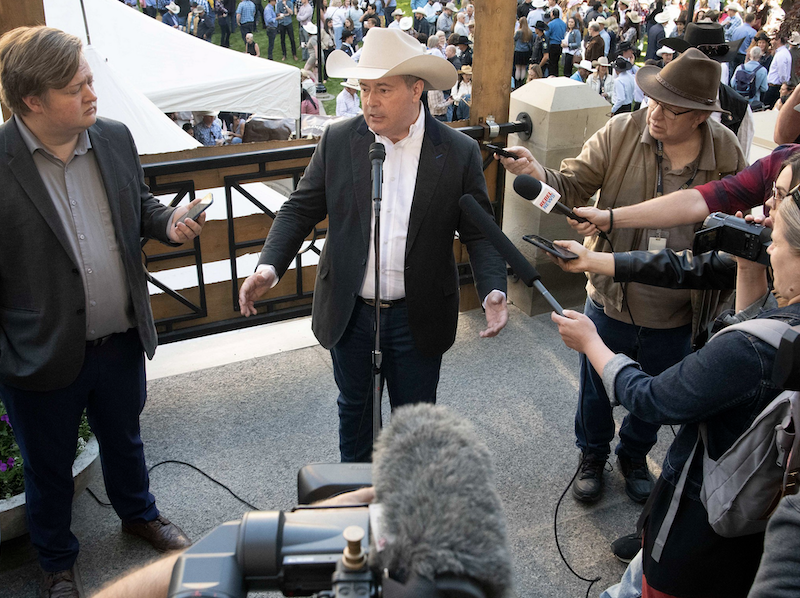 A photo of Alberta Premier Jason Kenney, soon to ride off into the proverbial sunset, during July’s Calgary Stampede.