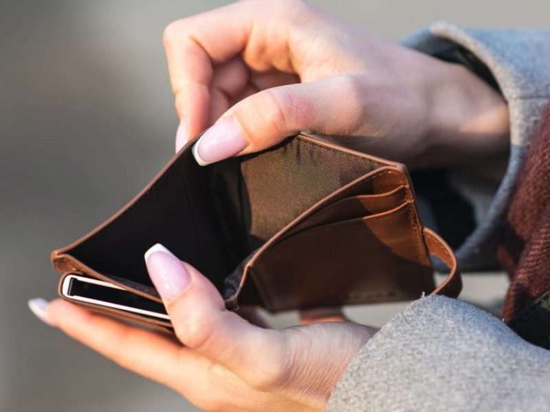 A photo of an empty wallet.