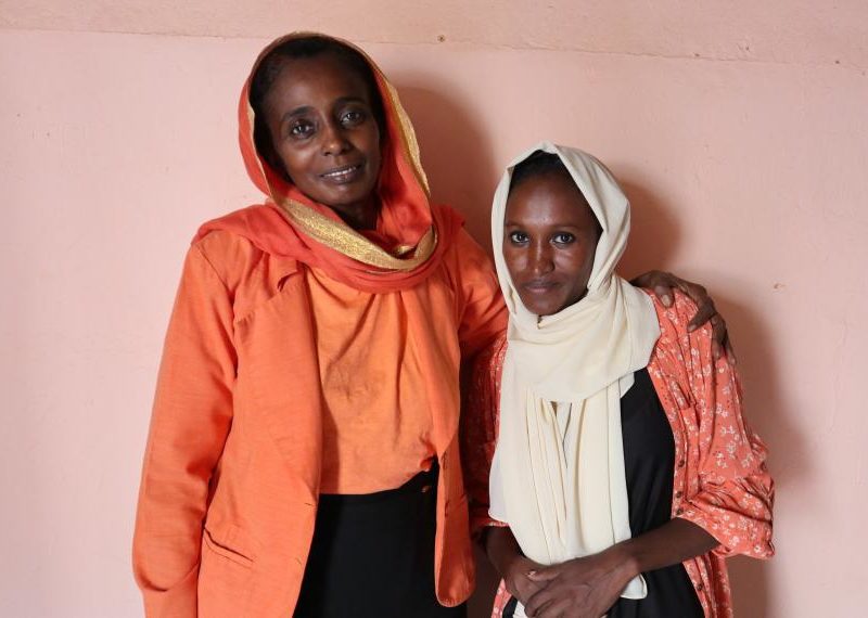 The decks are often stacked against women in Sudan’s patriarchal legal system. Zeinab (left) works with Inter Pares counterpart SORD to navigate family courts and secure good outcomes for the women she represents, like the one pictured here with Credit: Rita Morbia/Inter Pares