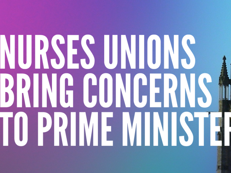 frontline nurses graphic of the Peace Tower with the text "Nurses unions bring concerns to prime minister