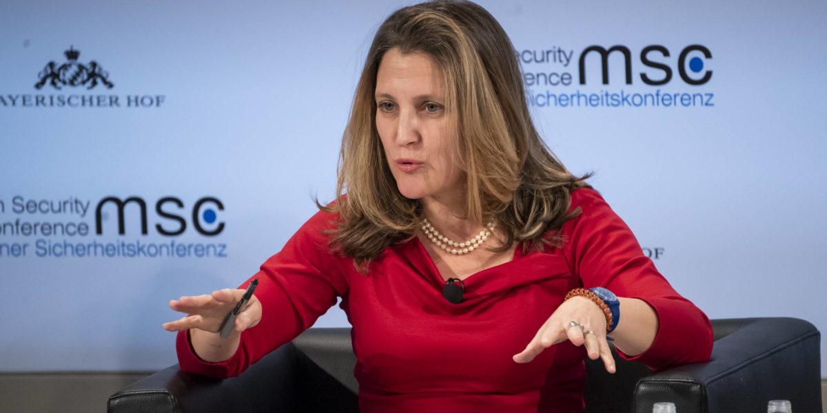 A photo of Canada's Deputy Prime Minister Chrystia Freeland.