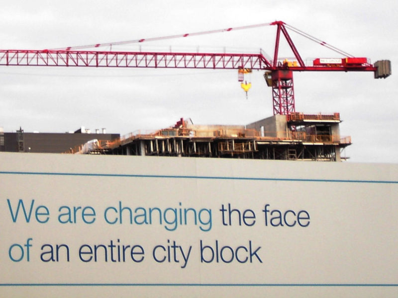 A photo of construction taking place in Toronto.