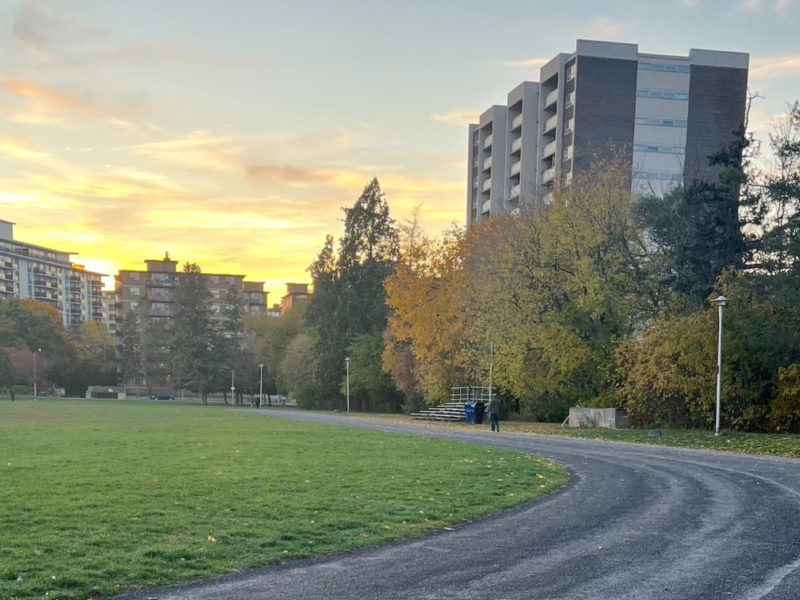 A photo of a running track in Toronto.