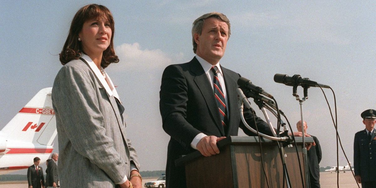 A photo of Brian Mulroney with his wife Mila. Mulroney was Prime Minister of Canada during the Charlottetown referendum.