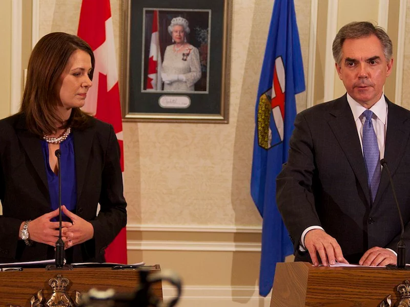 A phtoto of Danielle Smith and Jim Prentice on Dec. 14, 2014.