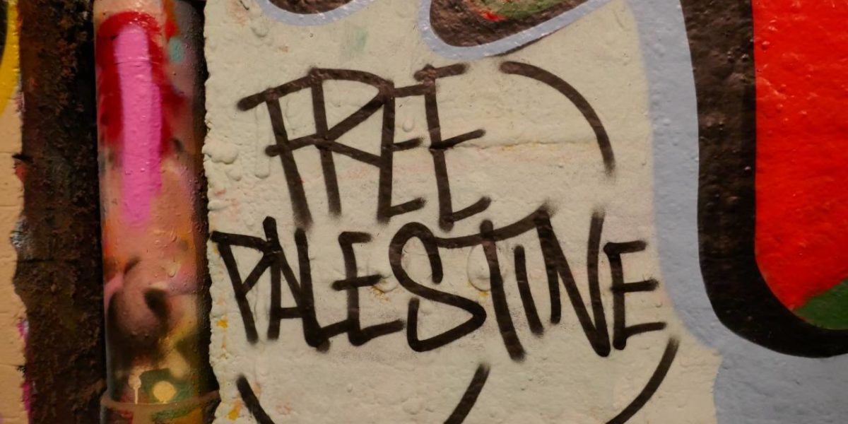 A photot of street art promoting a free Palestine.