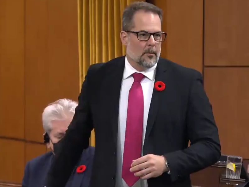 A photo of NDP MP Alexandre Boulerice speaking in the House of Commons.