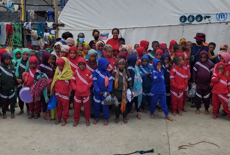 Ethiopian children in an aid camp.