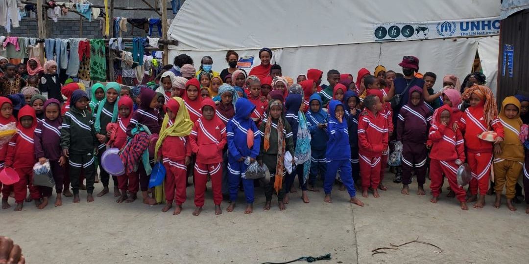 Ethiopian children in an aid camp.