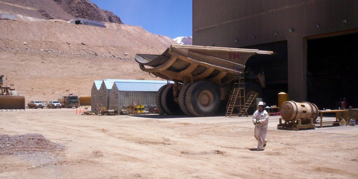 A photo of facilities and workshops of the Veladero Mine, in the department of Iglesia, province of San Juan, Argentina.