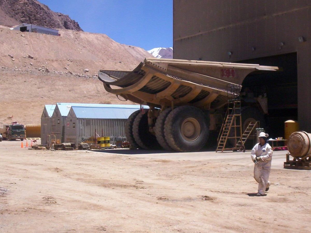 A photo of facilities and workshops of the Veladero Mine, in the department of Iglesia, province of San Juan, Argentina.