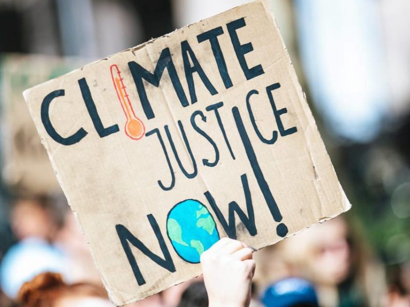 A sign at a climate protest.