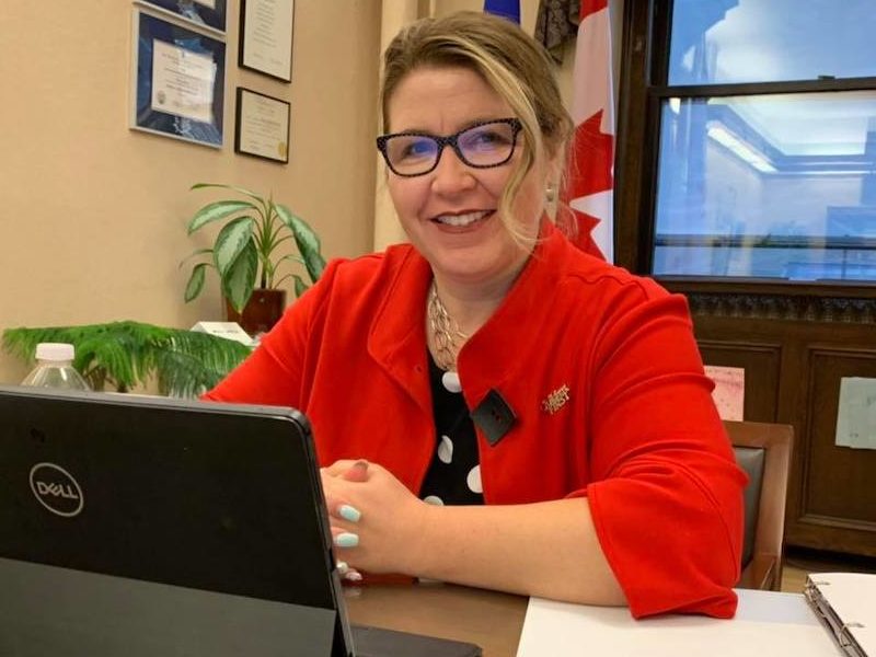 Then municipal affairs minister Tracy Allard in her office in the Alberta Legislature Building shortly before her Christmas 2020 mid-pandemic family vacation in Hawaii.