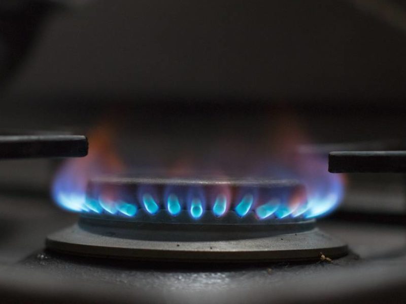 A photo of a flame of a gas powered stove.