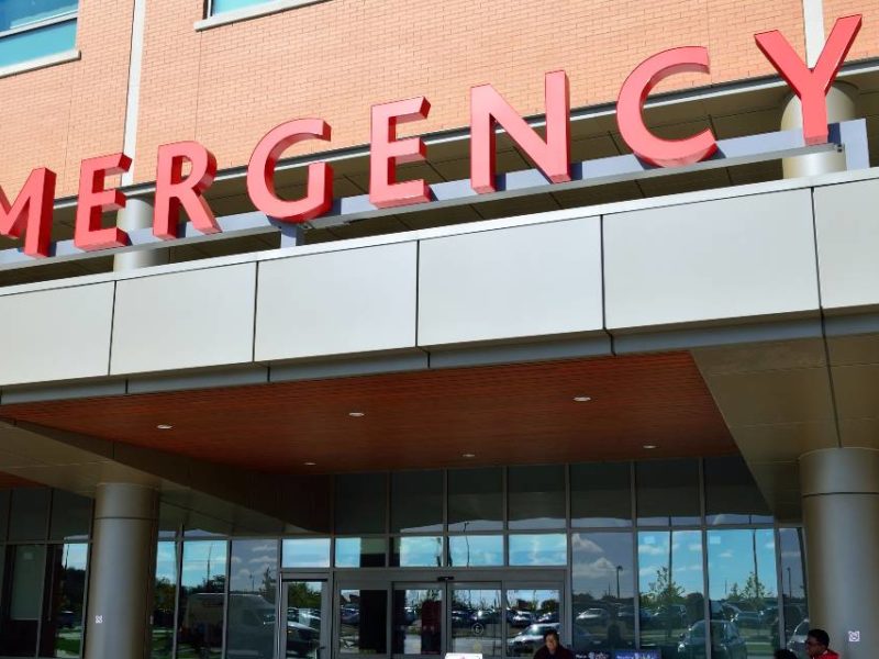 The entrance to the Emergency Room of the Markham Stouffville Hospital.