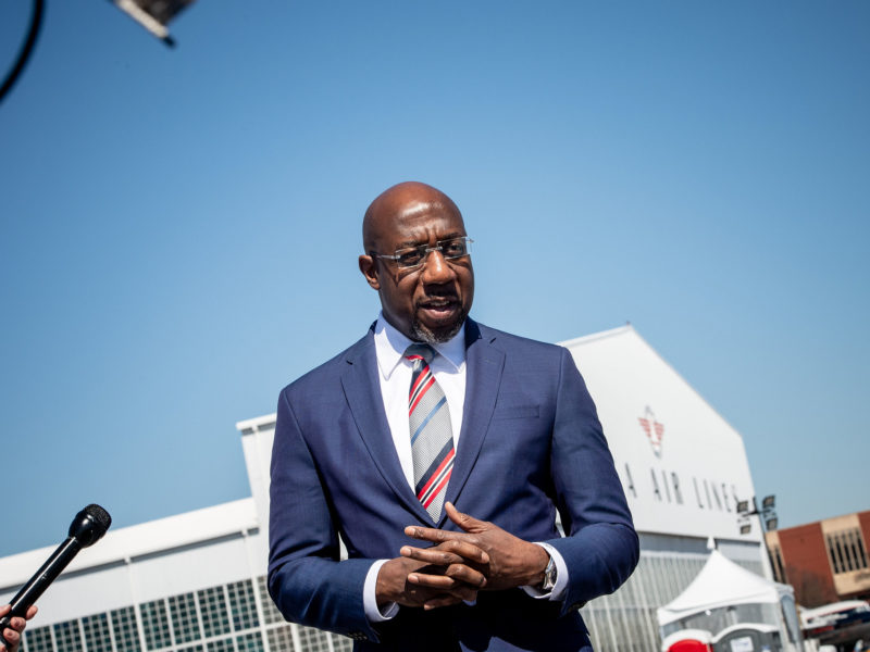 A photo of U.S. Senator Raphael Warnock, who won the Georgia Senate runoff despite Republican voter suppression tactics.