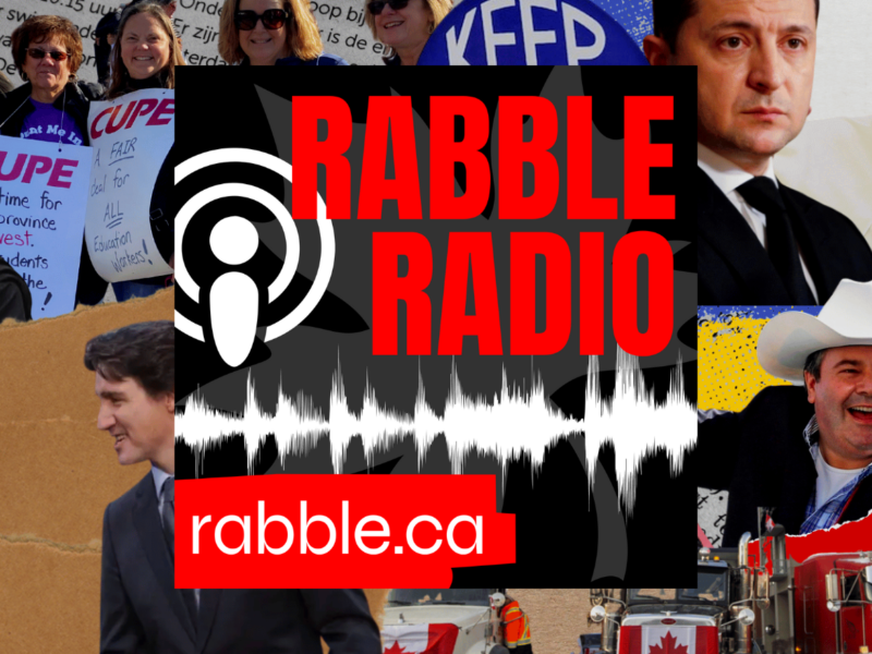 rabble radio logo surrounded by snapshots of 2022 and 2023.