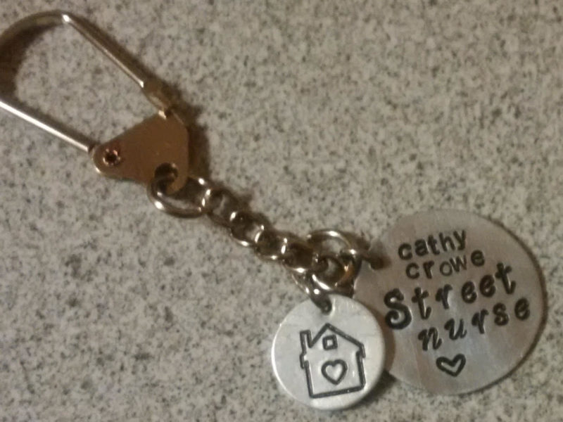 Street nurse Cathy Crowe's key chain.