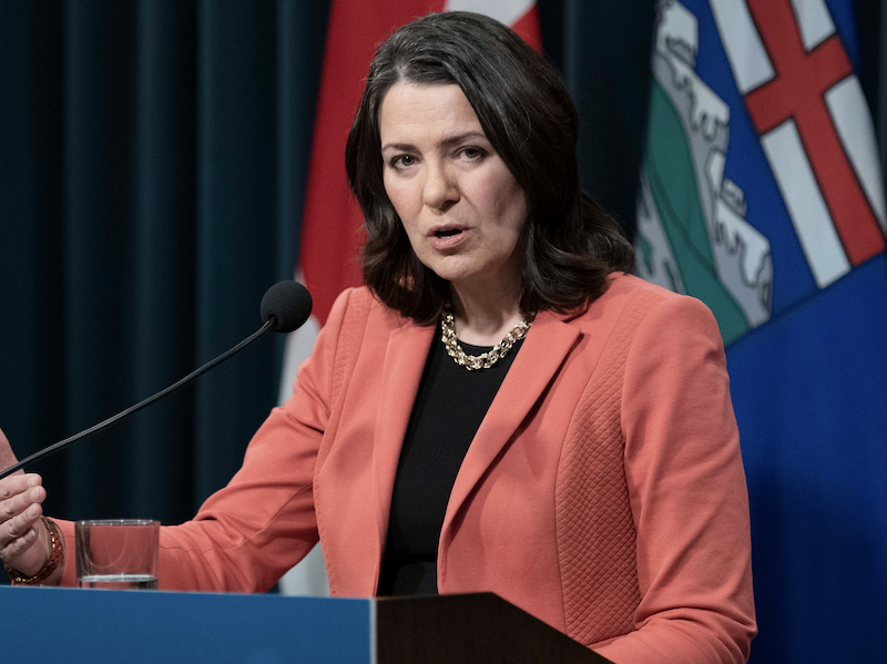 Alberta Premier Danielle Smith at a news conference in Calgary.