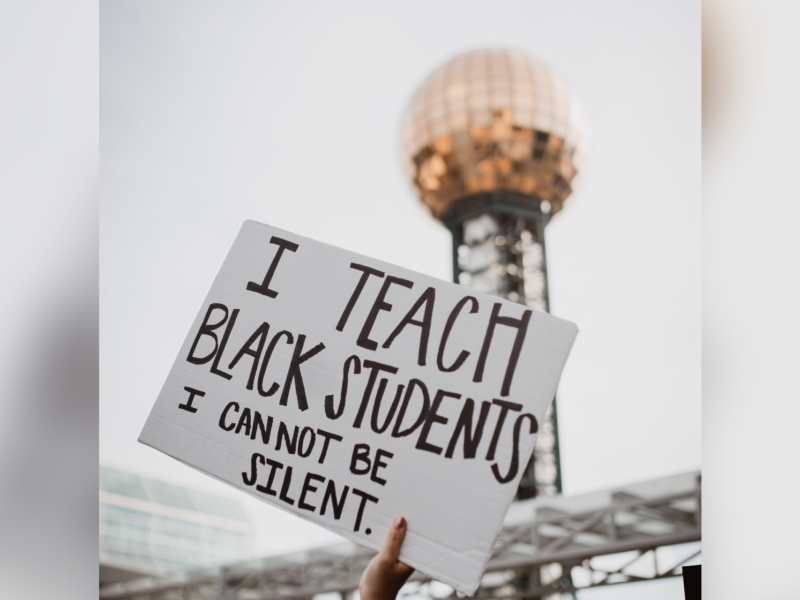 A sign at a Black Lives Matter protest.