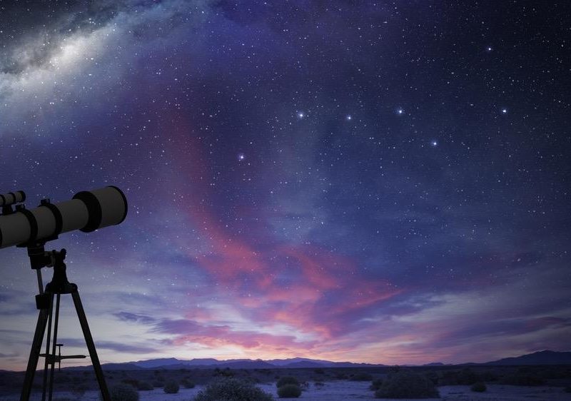 An image of a telescope pointed towards the night sky.