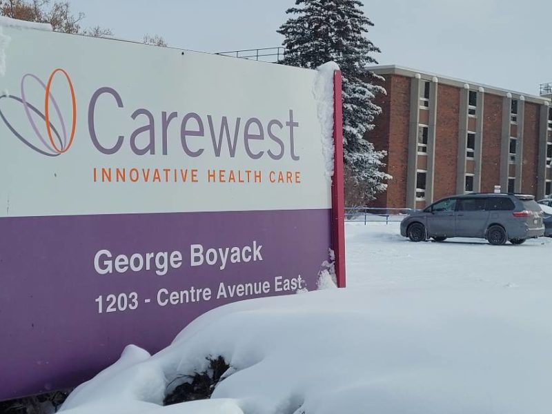 A Carewest sign outside of their George Boyack building.