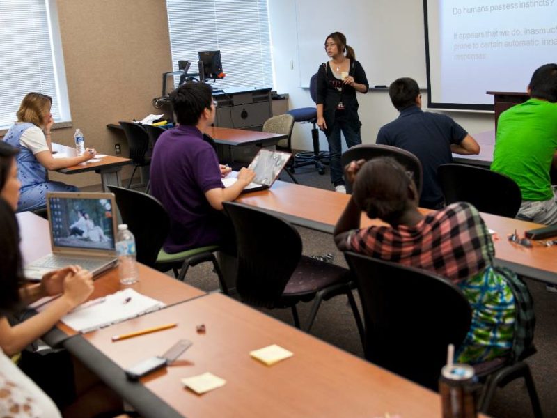 Students in a classroom.