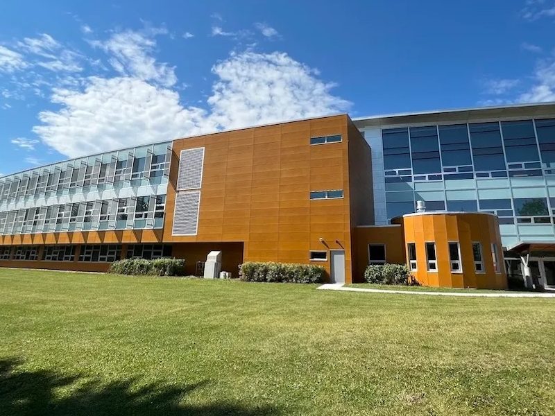 Athabasca University’s almost unused faculty office building in the town of Athabasca last summer.