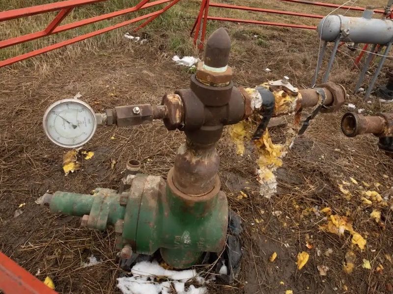 An abandoned gas well.