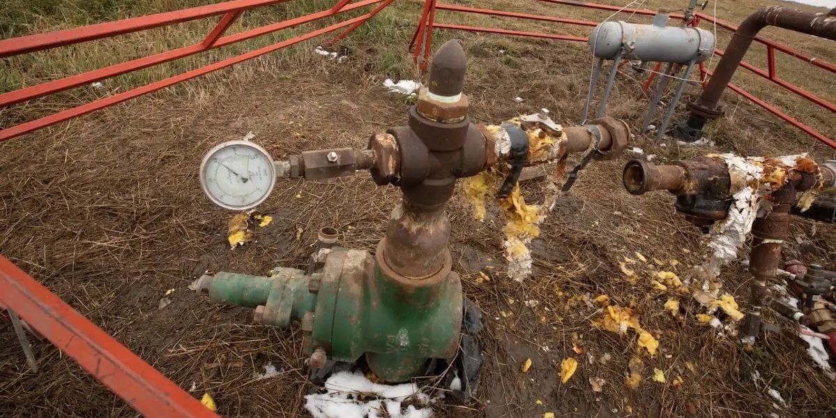 An abandoned gas well.