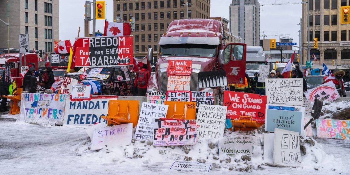 A scene from the Freedom Convoy.