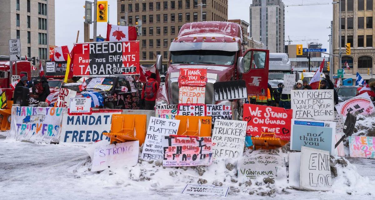 A scene from the Freedom Convoy.