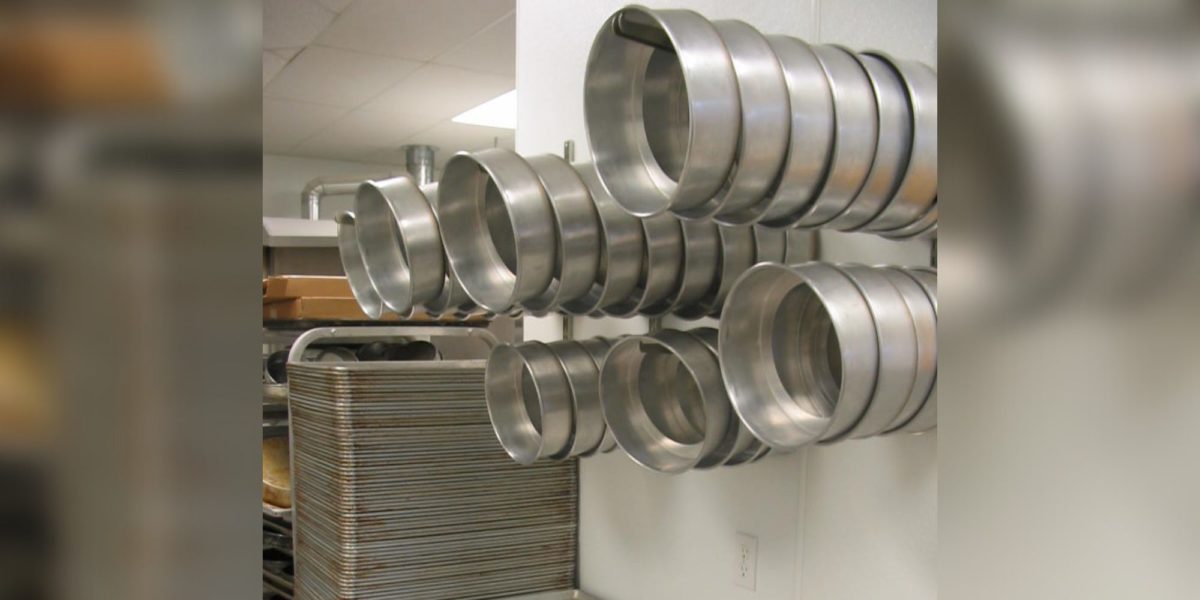 A wall of pots and pans. Some brands of non-stick cookware use PFAS chemicals.